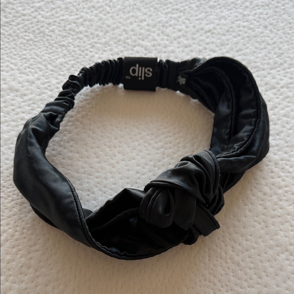 SLIP Silk Knot Headband Black - 100% Mulberry Silk - Luxury Hair Care